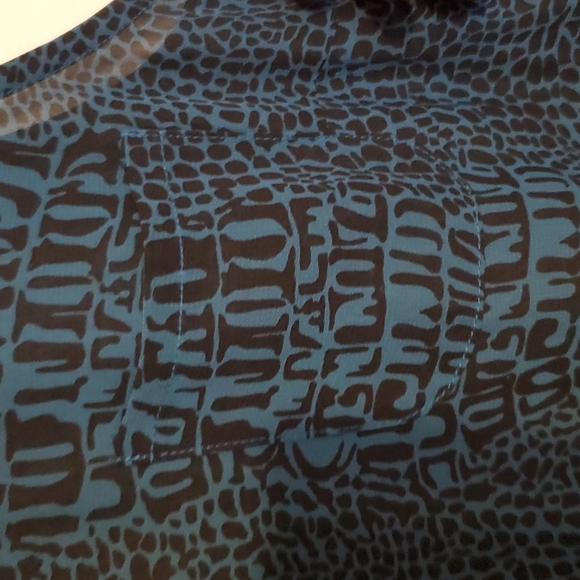 Dash by Kardashian Teal and black Sleeveless shear bathing suit coverup - Picture 3 of 6